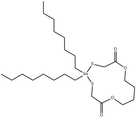 5,5-ジオクチル-1,9-ジオキサ-4,6-ジチア-5-スタンナシクロトリデカン-2,8-ジオン 化学構造式