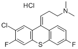 1-Propanamine, 3-(2-chloro-3,6-difluoro-9H-thioxanthen-9-ylidene)-N,N- dimethyl-, hydrochloride Struktur