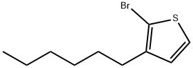 2-ブロモ-3-ヘキシルチオフェン 化学構造式
