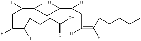 氘代花生四烯酸-5,6,8,9,11,12,14,15-D8,69254-37-1,结构式