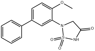 5-(4-Methoxy[1,1'-biphenyl]-3-yl)-1,2,5-thiadiazolidin-3-one 1,1-dioxide Struktur