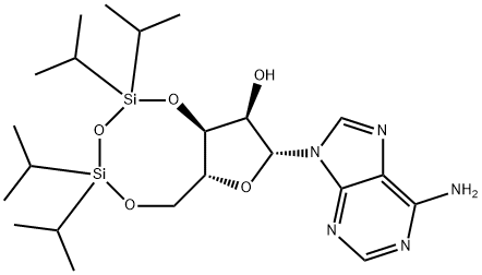 3,5-O-(1,1,3,3-テトライソプロピル-1,3-ジシロキサンジイル)アデノシン 化学構造式
