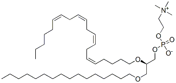 1-O-hexadecyl-2-arachidonyl-sn-glycero-3-phosphocholine 化学構造式