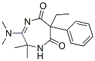 1H-1,4-Diazepine-5,7(2H,6H)-dione, 3-(dimethylamino)-6-ethyl-2,2-dimet hyl-6-phenyl- Struktur