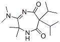 3-(Dimethylamino)-2,2-dimethyl-6,6-bis(1-methylethyl)-1H-1,4-diazepine-5,7(2H,6H)-dione Struktur