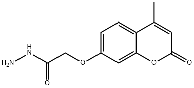 2-[(4-メチル-2-オキソ-2H-クロメン-7-イル)オキシ]アセトヒドラジド 化学構造式