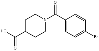 1-(4-ブロモベンゾイル)ピペリジン-4-カルボン酸 化学構造式