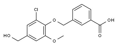 3-[[2-CHLORO-4-(HYDROXYMETHYL)-6-METHOXYPHENOXY]METHYL]-BENZOIC ACID Struktur