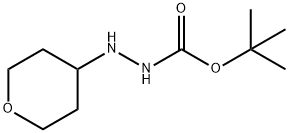 Hydrazinecarboxylic acid, 2-(tetrahydro-2H-pyran-4-yl)-, 1,1-dimethylethyl ester Struktur