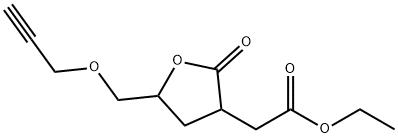 2-オキソ-5-(2-プロピニルオキシメチル)テトラヒドロ-3-フラン酢酸エチル 化学構造式