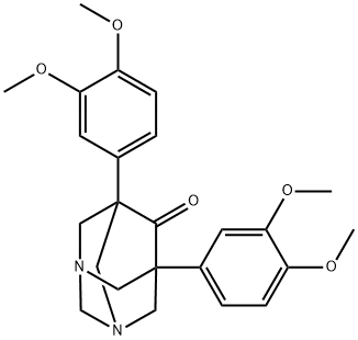 1,5-Bis(3,4-dimethoxyphenyl)-3,7-diazaadamantan-9-one Struktur