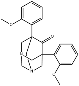 1,5-Bis(o-methoxyphenyl)-3,7-diazaadamantan-9-one Struktur