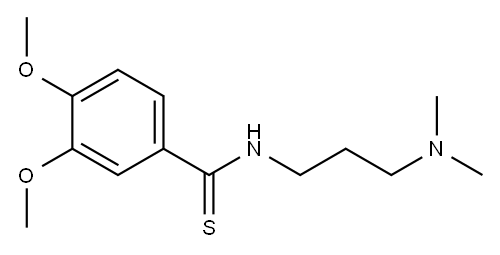 3,4-ジメトキシ-N-[3-(ジメチルアミノ)プロピル]ベンゾチオアミド 化学構造式
