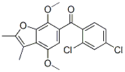 6-(2,4-ジクロロベンゾイル)-4,7-ジメトキシ-2,3-ジメチルベンゾフラン 化学構造式
