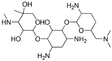 2-[4,6-diamino-3-[3-amino-6-(dimethylaminomethyl)oxan-2-yl]oxy-2-hydro xy-cyclohexyl]oxy-5-methyl-4-methylamino-oxane-3,5-diol 结构式