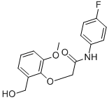 ACETAMIDE, N-(4-FLUOROPHENYL)-2-[2-(HYDROXYMETHYL)-6-METHOXYPHENOXY]- Structure