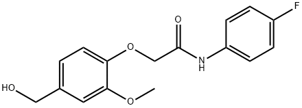 ACETAMIDE, N-(4-FLUOROPHENYL)-2-[4-(HYDROXYMETHYL)-2-METHOXYPHENOXY]- 化学構造式