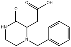 (1-ベンジル-3-オキソ-2-ピペラジニル)酢酸 化学構造式