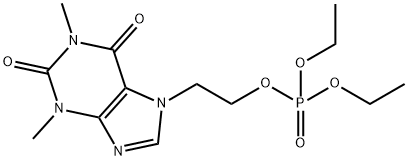 7-(2-diethoxyphosphoryloxyethyl)-1,3-dimethyl-purine-2,6-dione Struktur