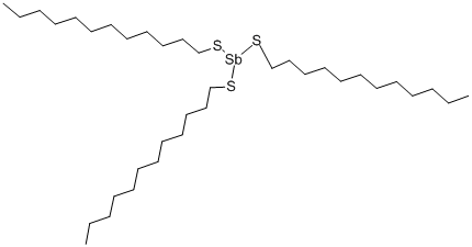 トリス(ドデシルチオ)スチビン 化学構造式