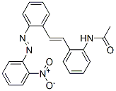 N-[2-[2-[2-[(2-ニトロフェニル)アゾ]フェニル]エテニル]フェニル]アセトアミド 化学構造式