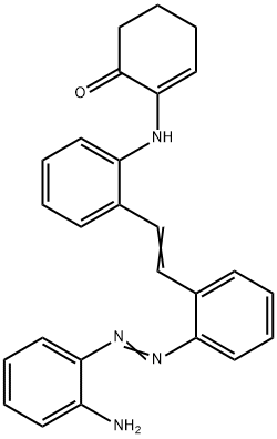 2-[[2-[2-[2-[(2-Aminophenyl)azo]phenyl]ethenyl]phenyl]amino]-2-cyclohexen-1-one Structure