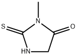 3-メチル-2-チオキソイミダゾリジン-4-オン 化学構造式