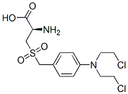 3-[[[4-[ビス(2-クロロエチル)アミノ]フェニル]メチル]スルホニル]-L-アラニン 化学構造式