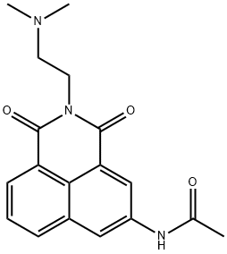 N-[2-(Dimethylamino)ethyl]-3-(acetylamino)-1,8-naphthalenedicarbimide Struktur
