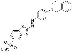 2-[[4-(エチルベンジルアミノ)フェニル]アゾ]-5-ベンゾチアゾールスルホン酸ナトリウム 化学構造式