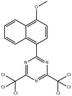 2-(4-メトキシ-1-ナフチル)-4,6-ビス(トリクロロメチル)-1,3,5-トリアジン 化学構造式