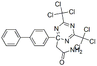 2-[1,1'-biphenyl]-4-yl-4,6-bis(trichloromethyl)-1,3,5-triazin-2-acetamide Struktur
