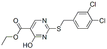 Ethyl 2-[(3,4-dichlorobenzyl)sulfanyl]-4-hydroxy-5-pyrimidinecarboxyla te 结构式