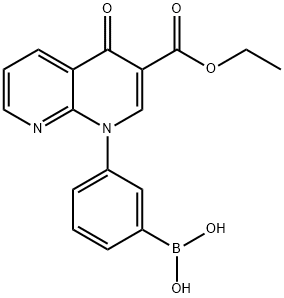 1,8-NAPHTHYRIDINE-3-CARBOXYLIC ACID, 1-(3-BORONOPHENYL)-1,4-DIHYDRO-4-OXO-, 3-ETHYL ESTER Structure