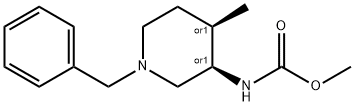 Methyl N-(cis)-1-benzyl-4-methylpiperidin-3-yl]-carbamate hydrochloride Struktur