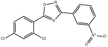 5-(2,4-ジクロロフェニル)-3-(3-ニトロフェニル)-1,2,4-オキサジアゾール 化学構造式