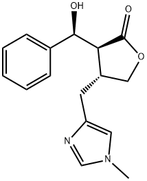 69460-80-6 2(3H)-Furanone, dihydro-3-((S)-hydroxyphenylmethyl)-4-((1-methyl-1H-im idazol-4-yl)methyl)-, (3S,4R)-