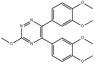 5,6-Bis(3,4-dimethoxyphenyl)-3-methoxy-1,2,4-triazine Struktur