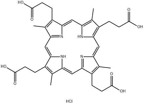 粪卟啉二盐酸化物, 69477-27-6, 结构式