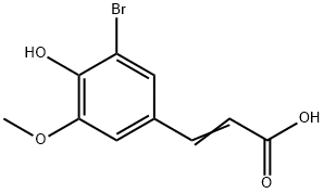 3-溴-4-羟基-5-甲氧基苯丙烯酸,6948-33-0,结构式