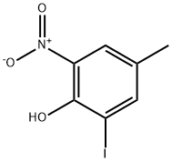 2-碘-4-甲基-6-硝基苯酚,69492-91-7,结构式