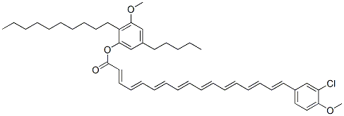 17-(3-Chloro-4-methoxyphenyl)-2,4,6,8,10,12,14,16-heptadecaoctaenoic acid 2-decyl-3-methoxy-5-pentylphenyl ester Structure