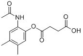 Succinic acid hydrogen 1-(2-acetylamino-4,5-dimethylphenyl) ester Struktur