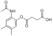 Succinic acid hydrogen 1-(2-acetylamino-4,5-dimethylphenyl) ester Structure