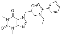 1,3-Dimethyl-7-[3-(N-ethylnicotinoylamino)-2-hydroxypropyl]-1H-purine-2,6(3H,7H)-dione,69517-63-1,结构式