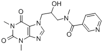 1,3-Dimethyl-7-[3-(N-nicotinoyl-N-methylamino)-2-hydroxypropyl]-1H-purine-2,6(3H,7H)-dione,69517-65-3,结构式