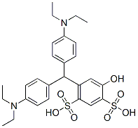 6-[4,4'-ビス(ジエチルアミノ)ベンズヒドリル]-4-ヒドロキシ-1,3-ベンゼンジスルホン酸 化学構造式