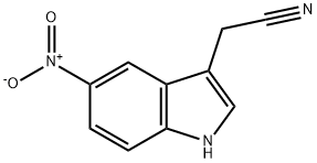 5-硝基-3-吲哚乙腈, 6952-13-2, 结构式