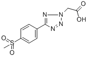 2-(CARBOXYMETHYL)-5-(4-METHYLSULFOPHENYL)-TETRAAZOLE 化学構造式