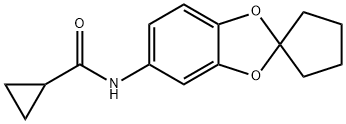 Cyclopropanecarboxamide, N-spiro[1,3-benzodioxole-2,1-cyclopentan]-5-yl- Struktur